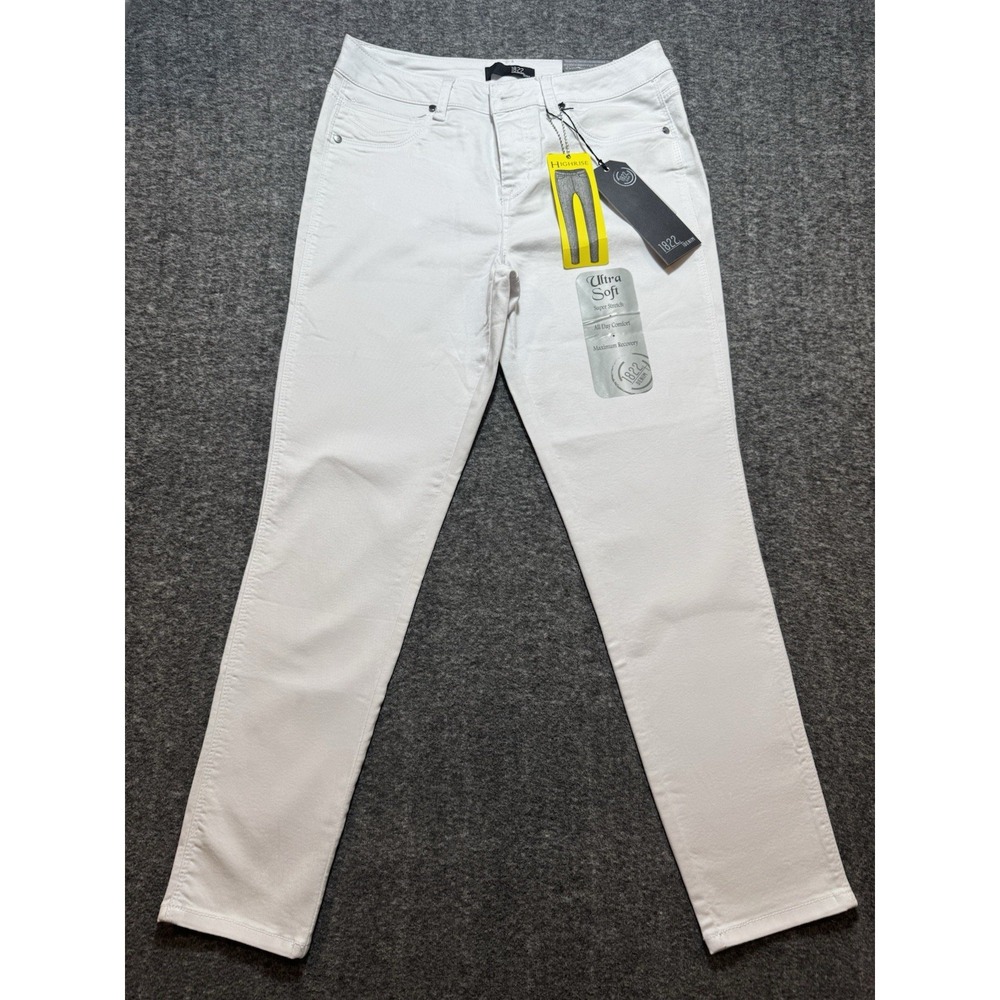 1822 Denim Womens 10 White High Rise Ankle Skinny Jeans Ultra Soft Stretch NWT